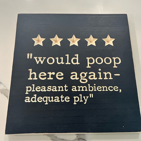 11x11 solid wood bathroom sign - Picture 3 of 3